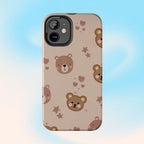 Boho Brown Bear Phone Case (Apple & Android) - Pink Sweetheart