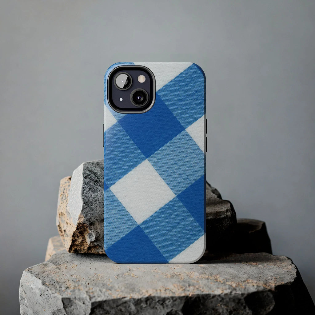 Classic Blue Gingham Phone Case (Apple & Android) - Pink Sweetheart