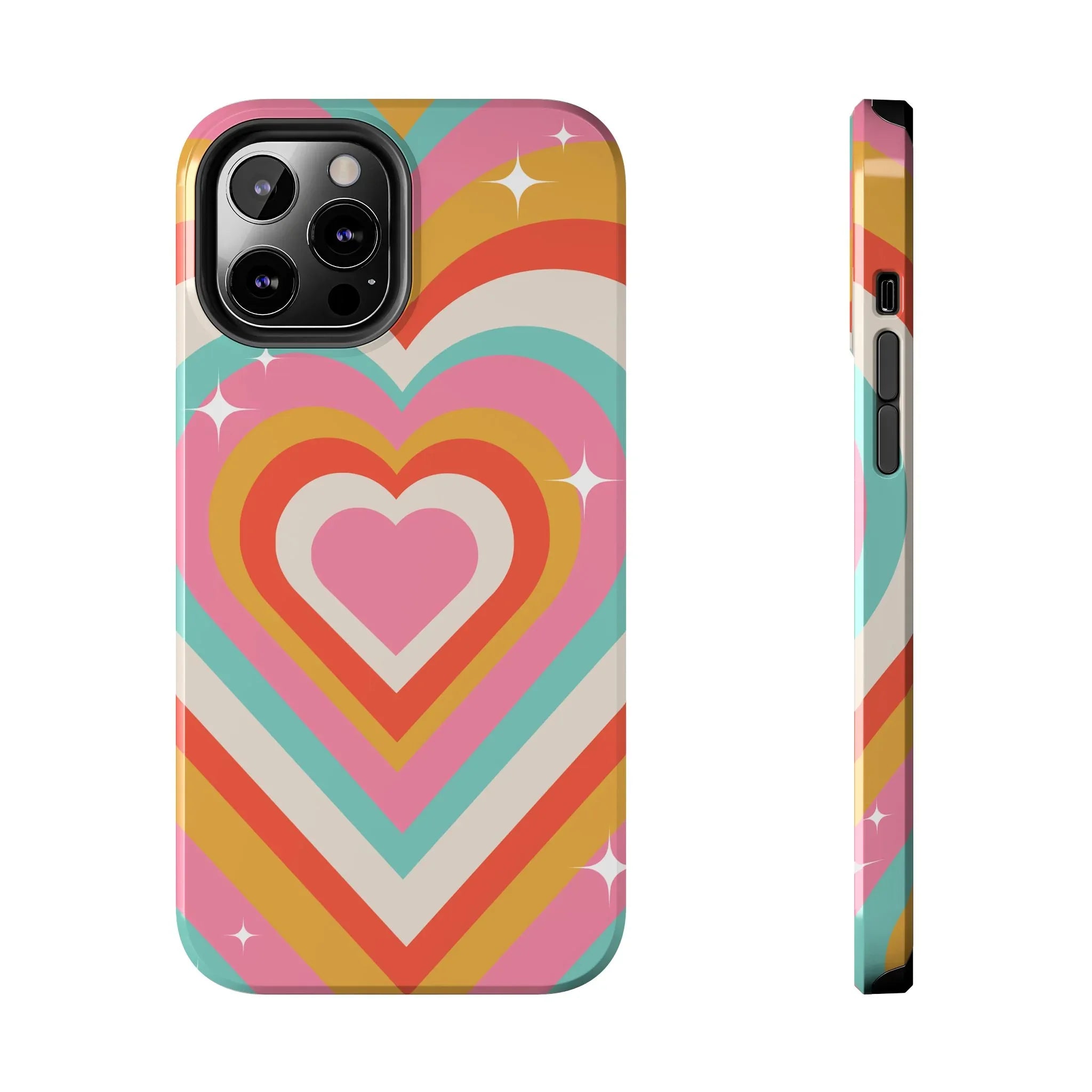 Psychedelic Hearts Phone Case (Apple & Android) - Pink Sweetheart