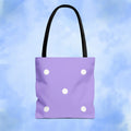 Pastel Purple Polka Dot Tote Bag - Pink Sweetheart