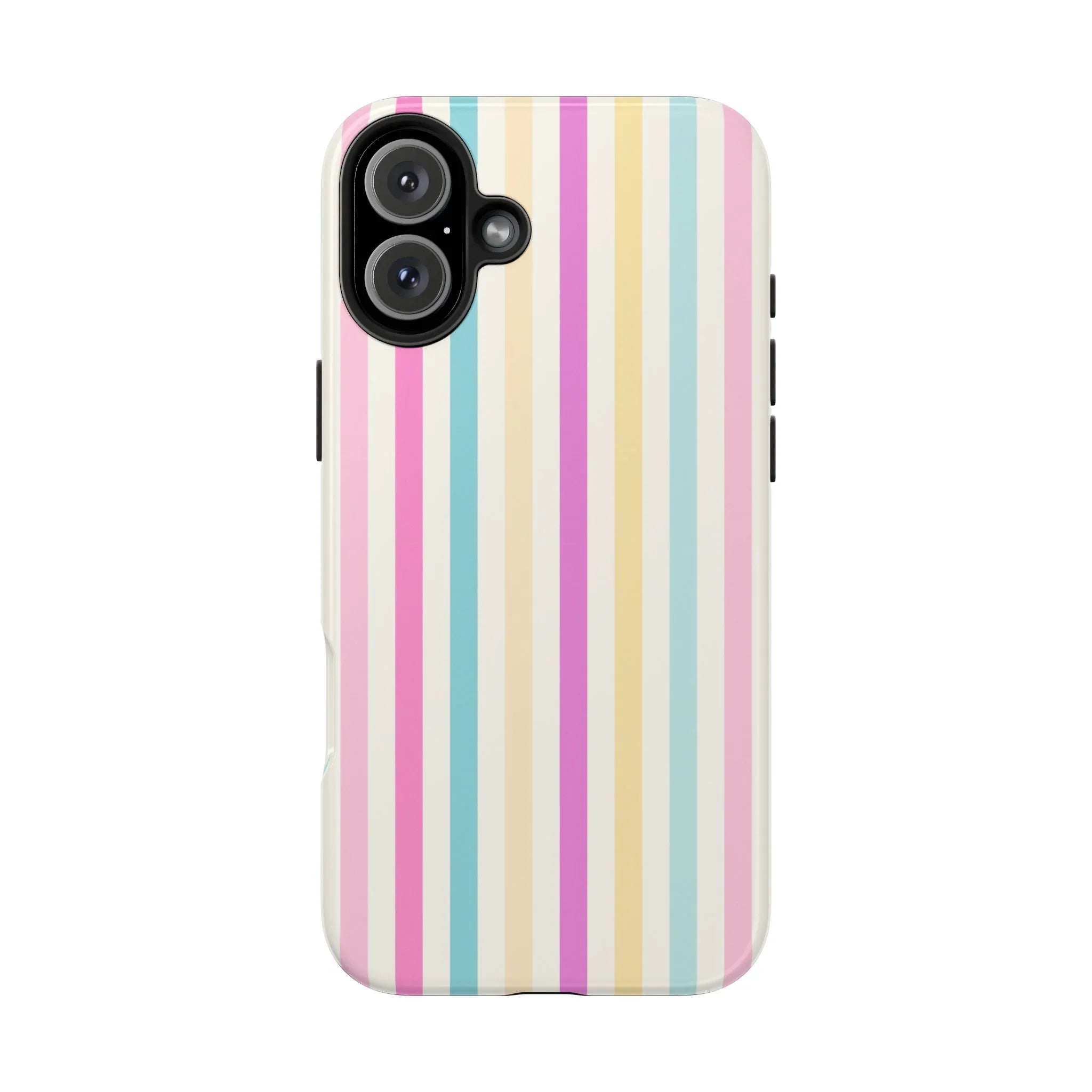 Pastel Candy Stripes Phone Cases (Apple & Android) - Pink Sweetheart