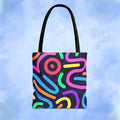 Neon Doodle Swirls Tote Bag - Pink Sweetheart