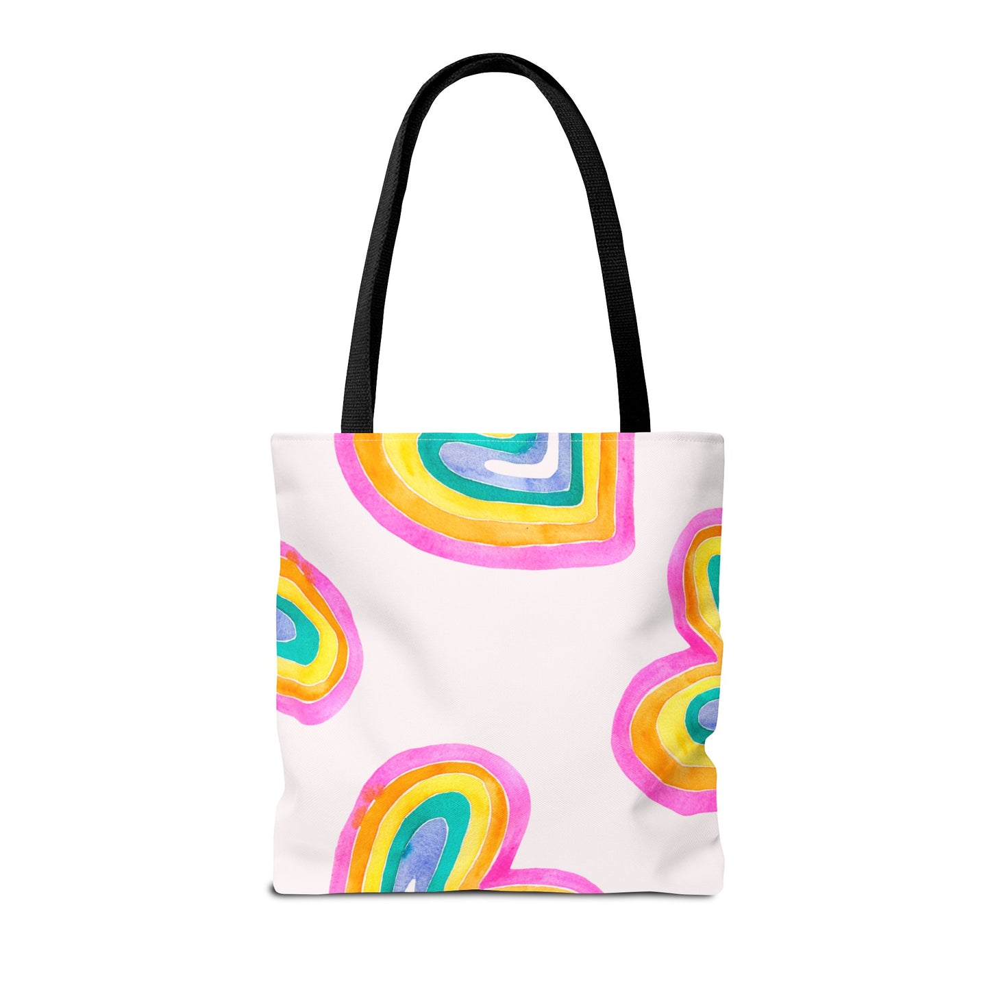 Rainbow Hearts Tote Bag