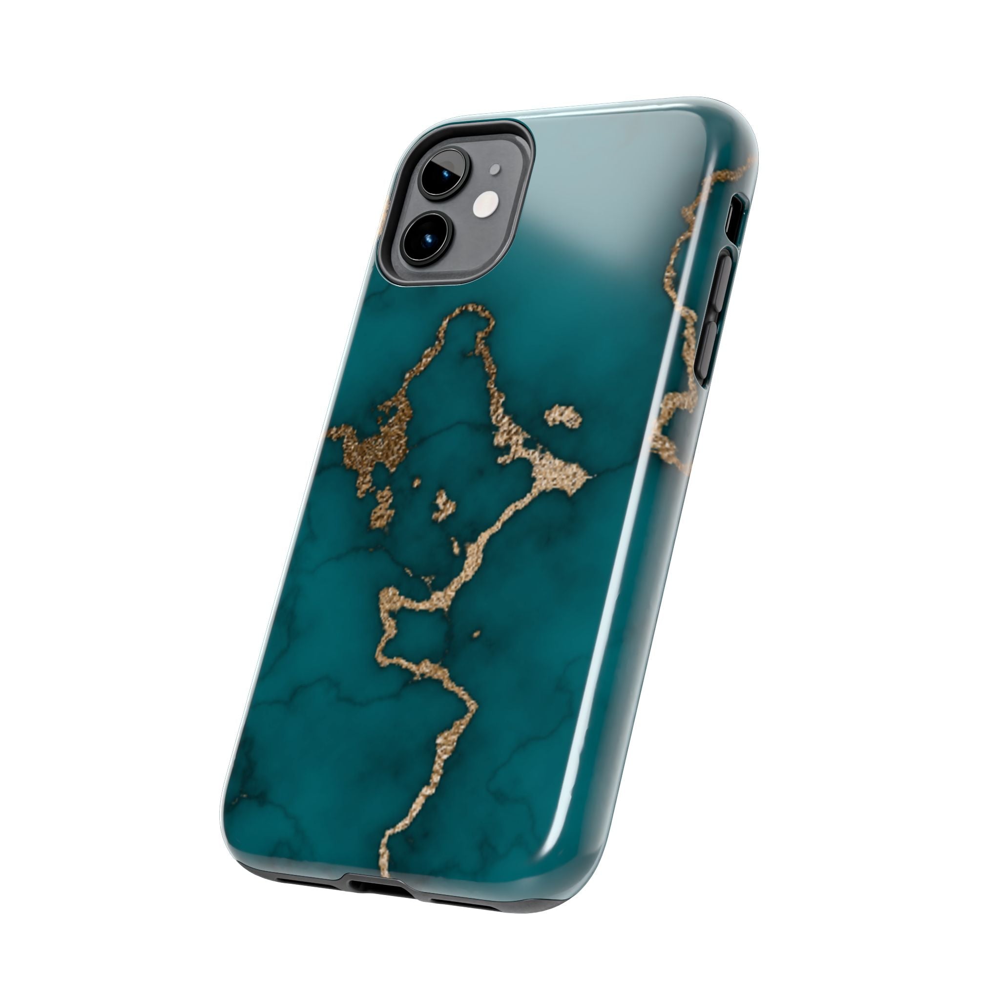Green & Gold Marble Phone Case (Apple & Android)