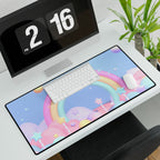 Cotton Candy Rainbows Desk Mat