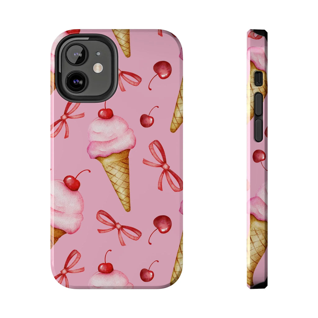 Cherry on Top Ice Cream Phone Case (Apple & Android) - Pink Sweetheart