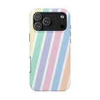 Pretty Pastel Lines Phone Case (Apple & Android) - Pink Sweetheart