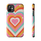 Psychedelic Hearts Phone Case (Apple & Android) - Pink Sweetheart