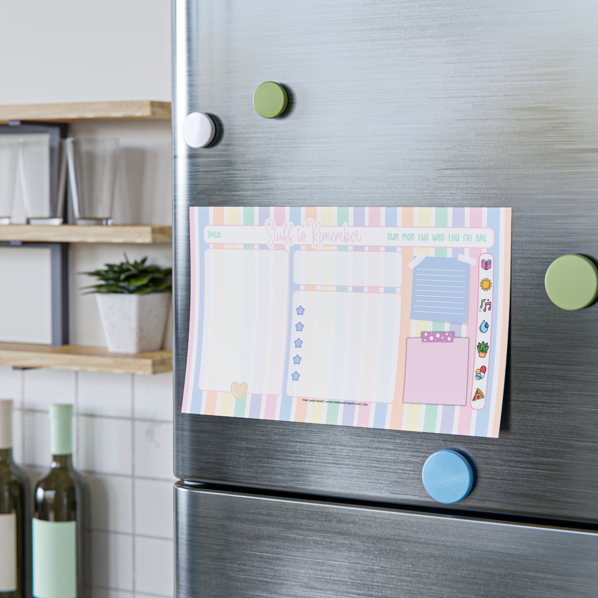 Pastel Stripes Sticky Note Pad