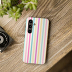 Pastel Candy Stripes Phone Cases (Apple & Android) - Pink Sweetheart