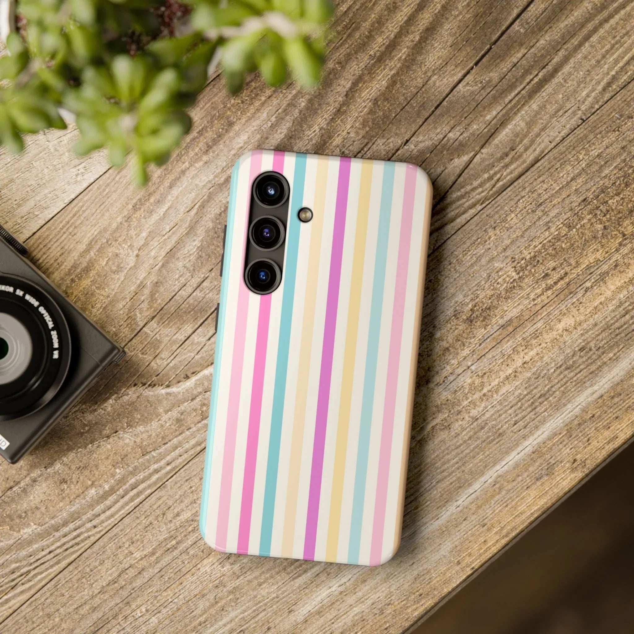 Pastel Candy Stripes Phone Cases (Apple & Android) - Pink Sweetheart