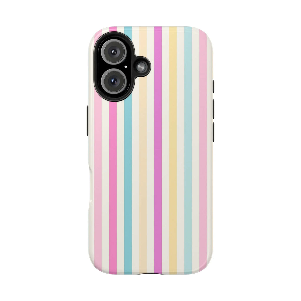 Pastel Candy Stripes Phone Cases (Apple & Android) - Pink Sweetheart