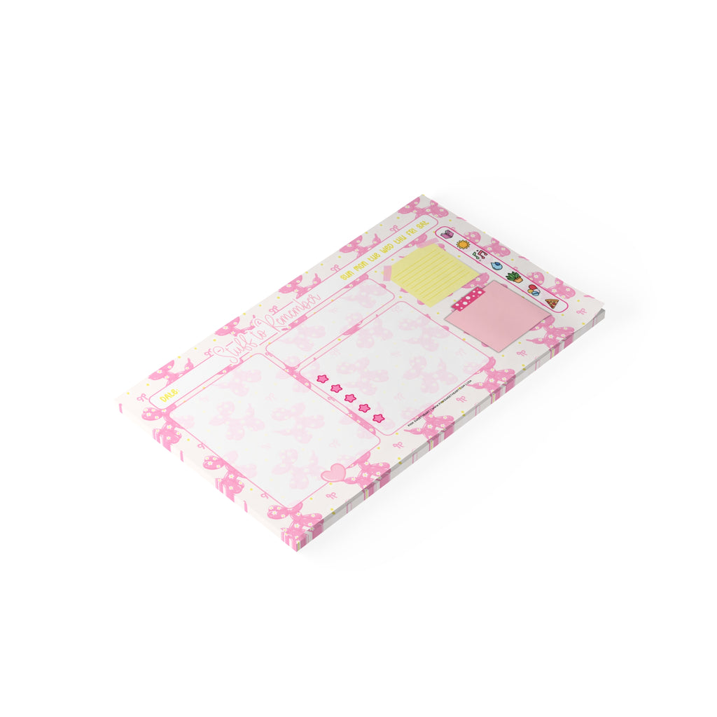 Pink Balloon Puppy Sticky Note Pad