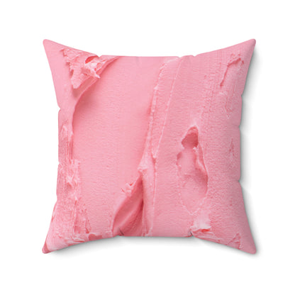 Almohada cuadrada con glaseado rosa bonito