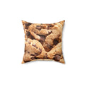 Chunky Chocolate Chip Cookies Square Pillow - Pink Sweetheart
