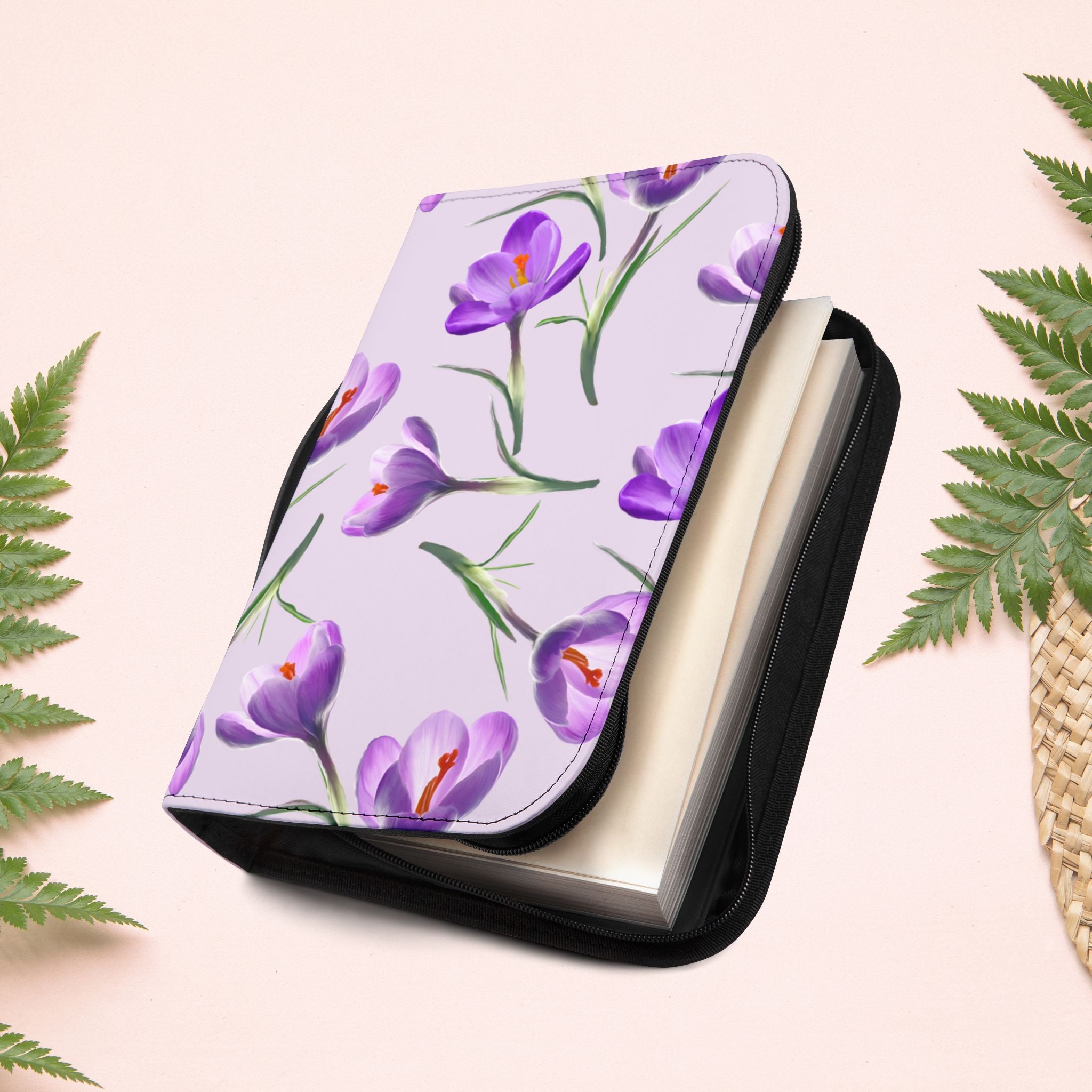 Purple Crocus Flowers Book Cover
