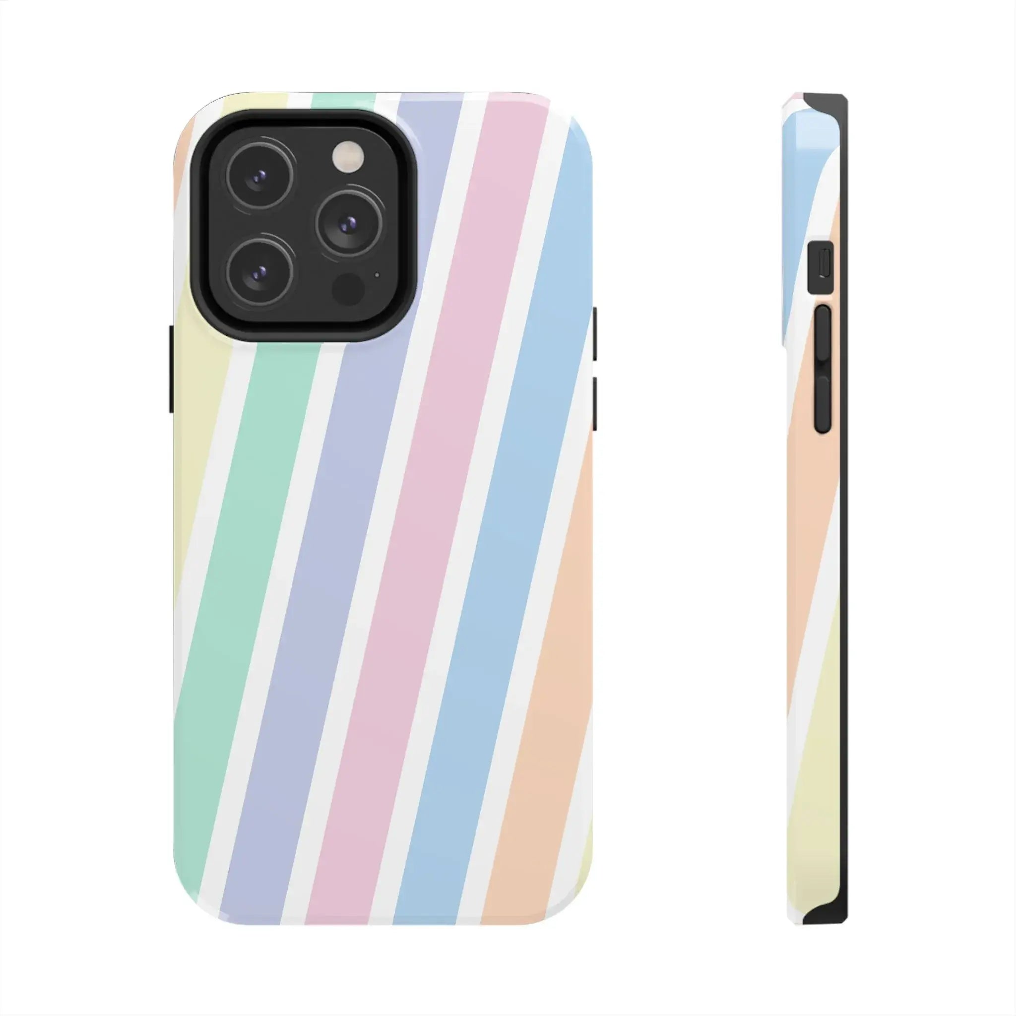 Pretty Pastel Lines Phone Case (Apple & Android) - Pink Sweetheart