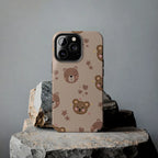 Boho Brown Bear Phone Case (Apple & Android) - Pink Sweetheart