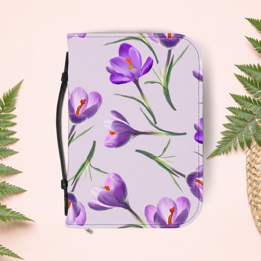 Purple Crocus Flowers Book Cover
