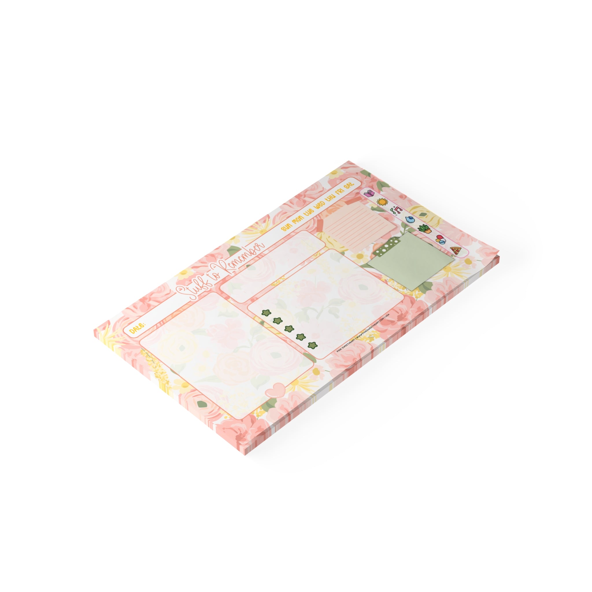 Peach Floral Bouquet Sticky Note Pad