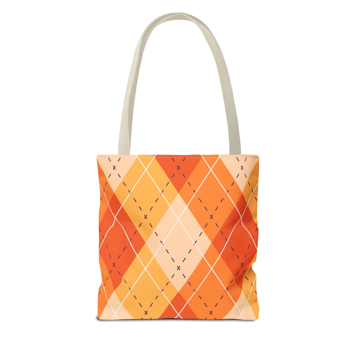 Orange Argyle Halloween Tote Bag