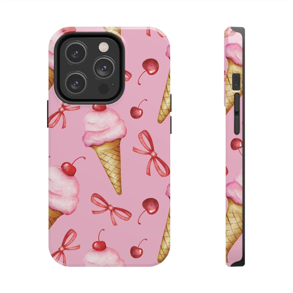 Cherry on Top Ice Cream Phone Case (Apple & Android) - Pink Sweetheart