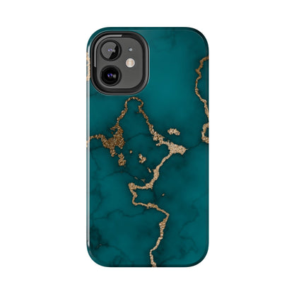 Green & Gold Marble Phone Case