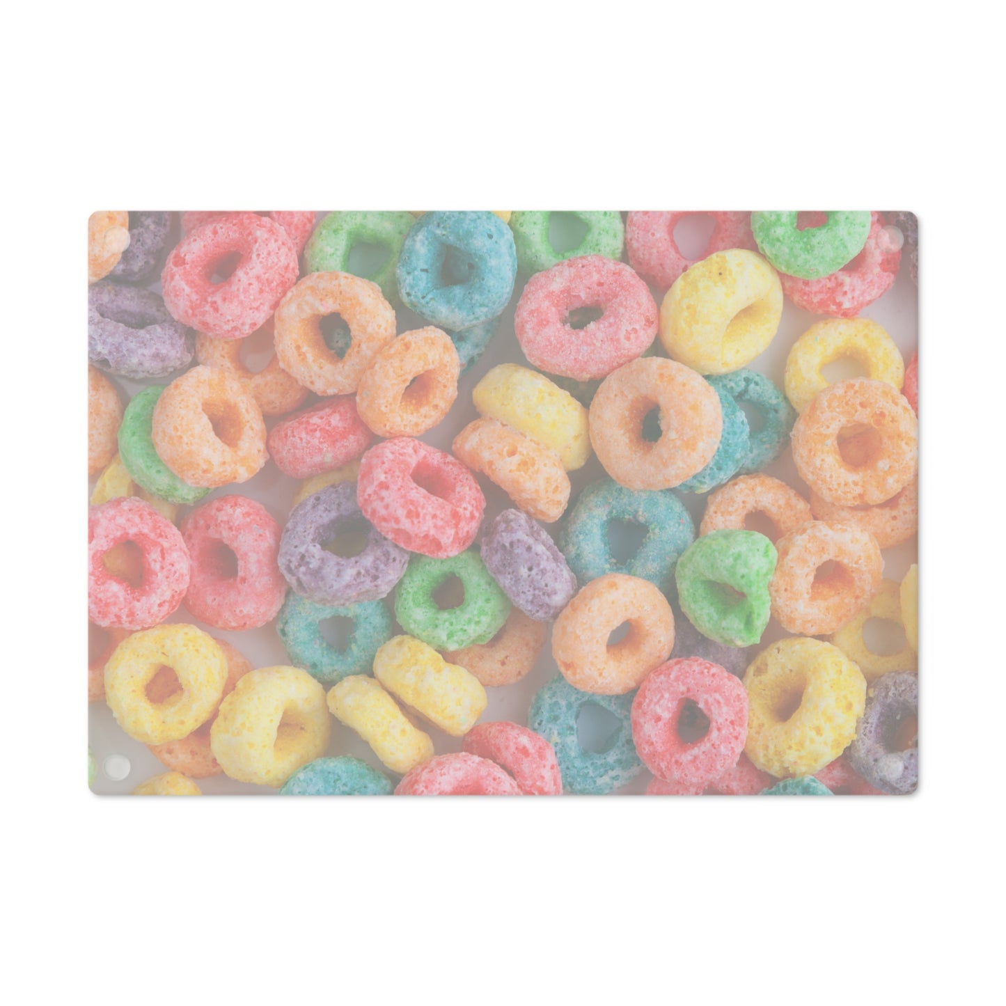 Fruity Cereal Loops Glass Cutting Board