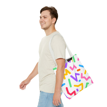 Colorful Doodle Zig Zags Tote Bag