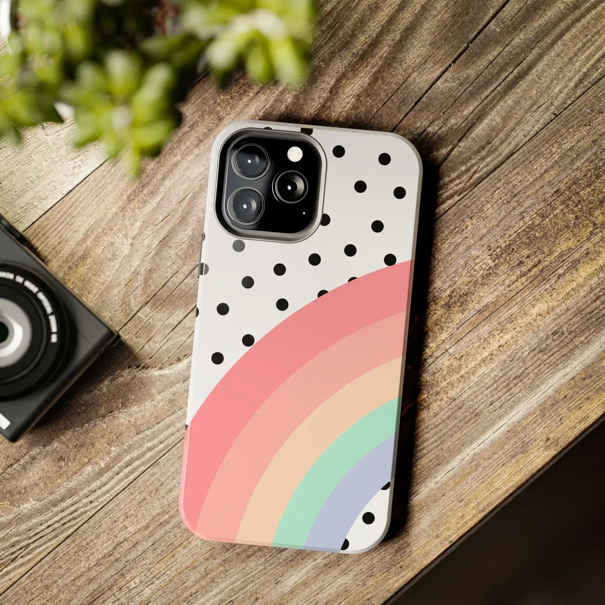 Polka Dot Rainbow Phone Case (Apple & Android) - Pink Sweetheart