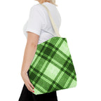 Lush Green Plaid Tote Bag