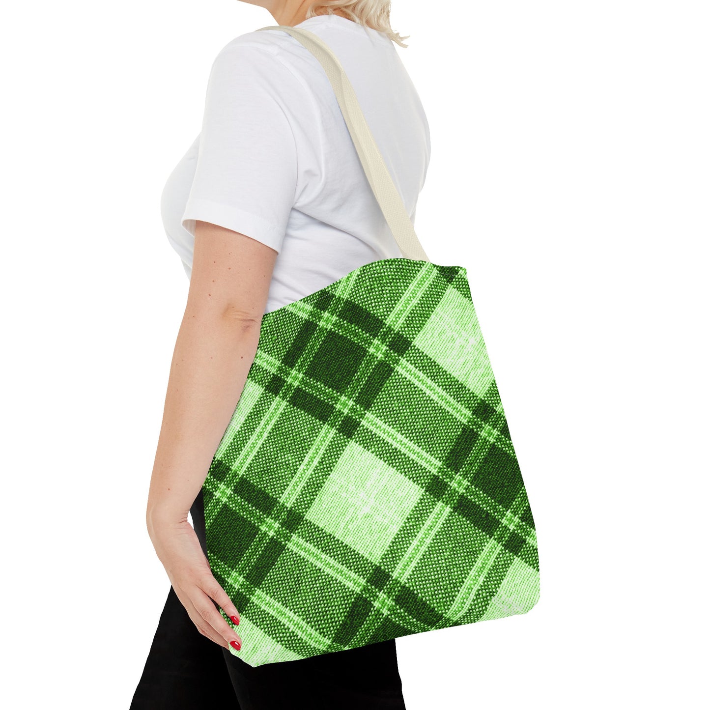 Lush Green Plaid Tote Bag