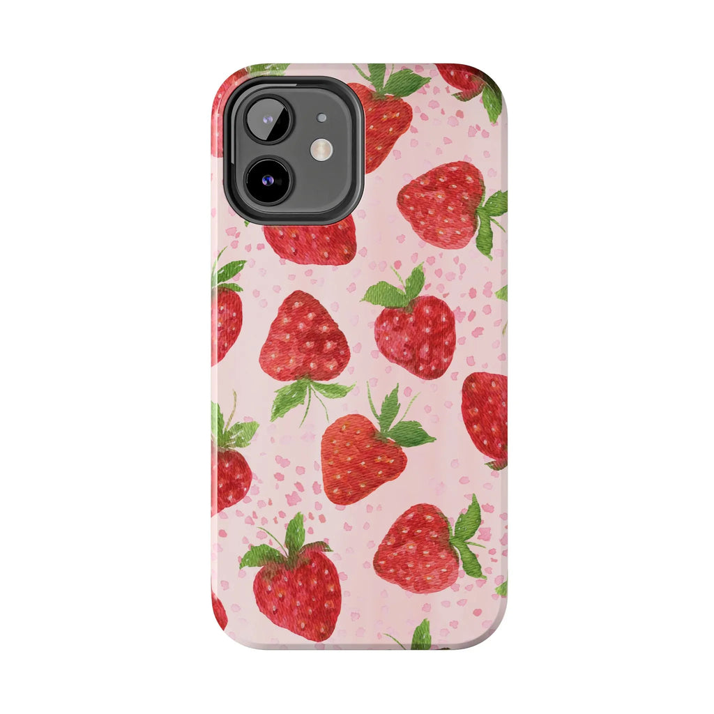 Cute Strawberries Phone Case (Apple & Android) - Pink Sweetheart