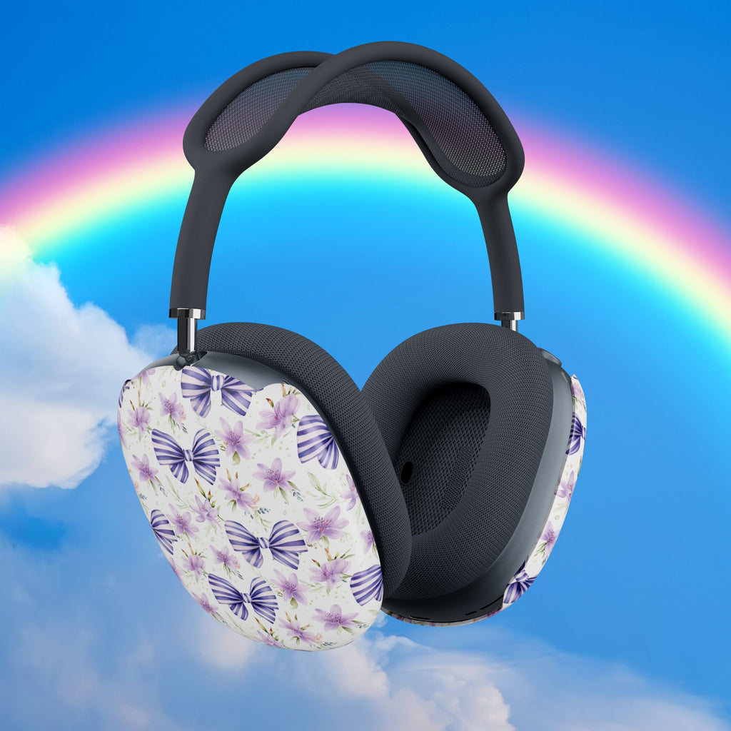 Elegant Purple Floral AirPods Max Shell Case