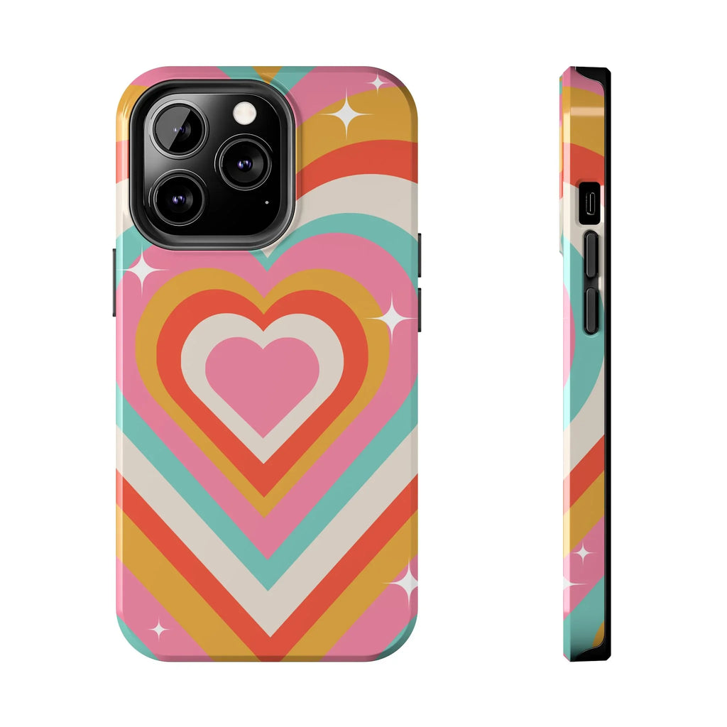 Psychedelic Hearts Phone Case (Apple & Android) - Pink Sweetheart