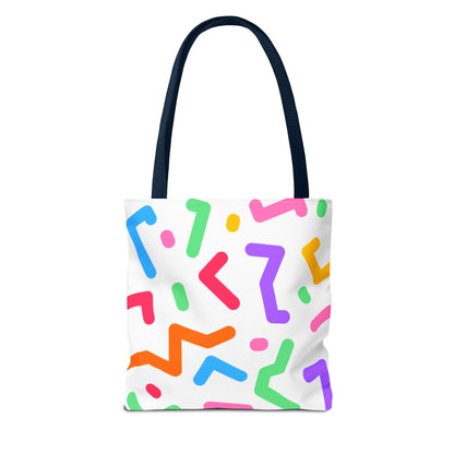 Colorful Doodle Zig Zags Tote Bag