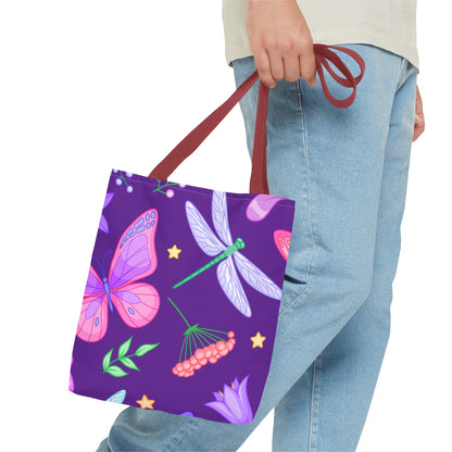 Purple Butterfly Forest Tote Bag