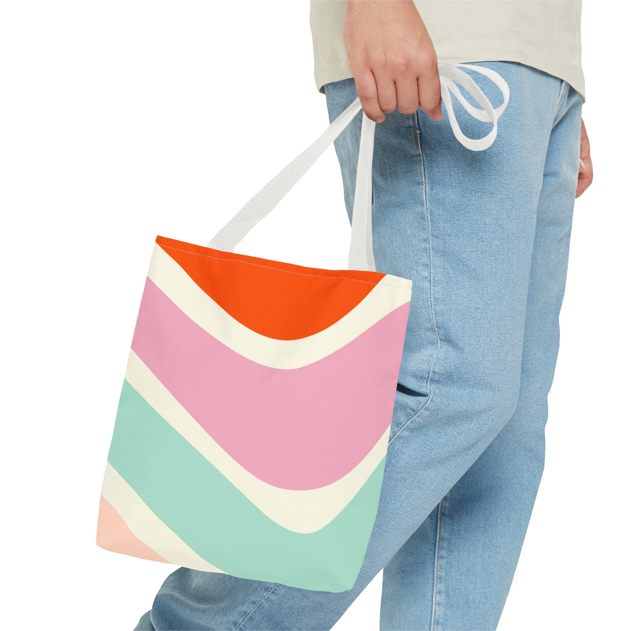 Retro Color Wave Tote Bag