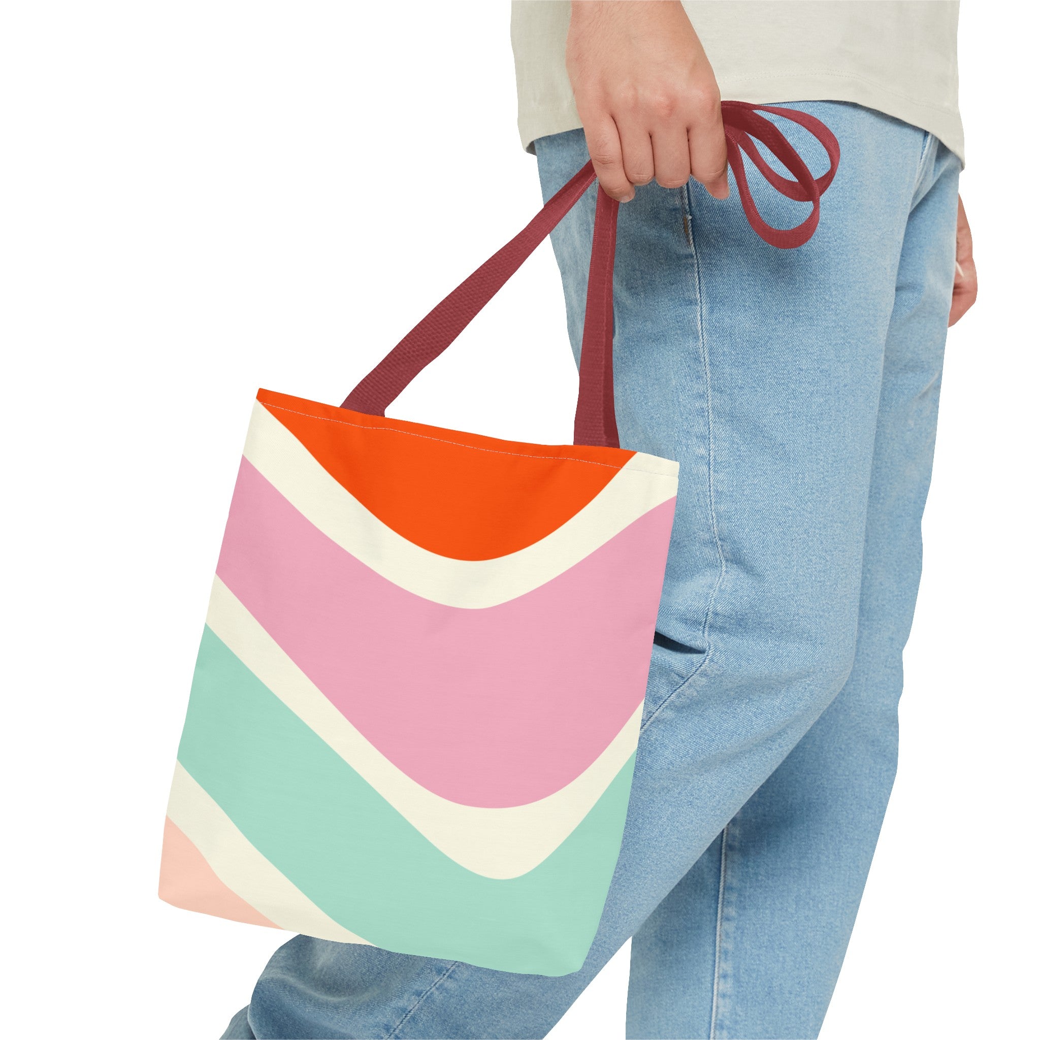 Retro Color Wave Tote Bag