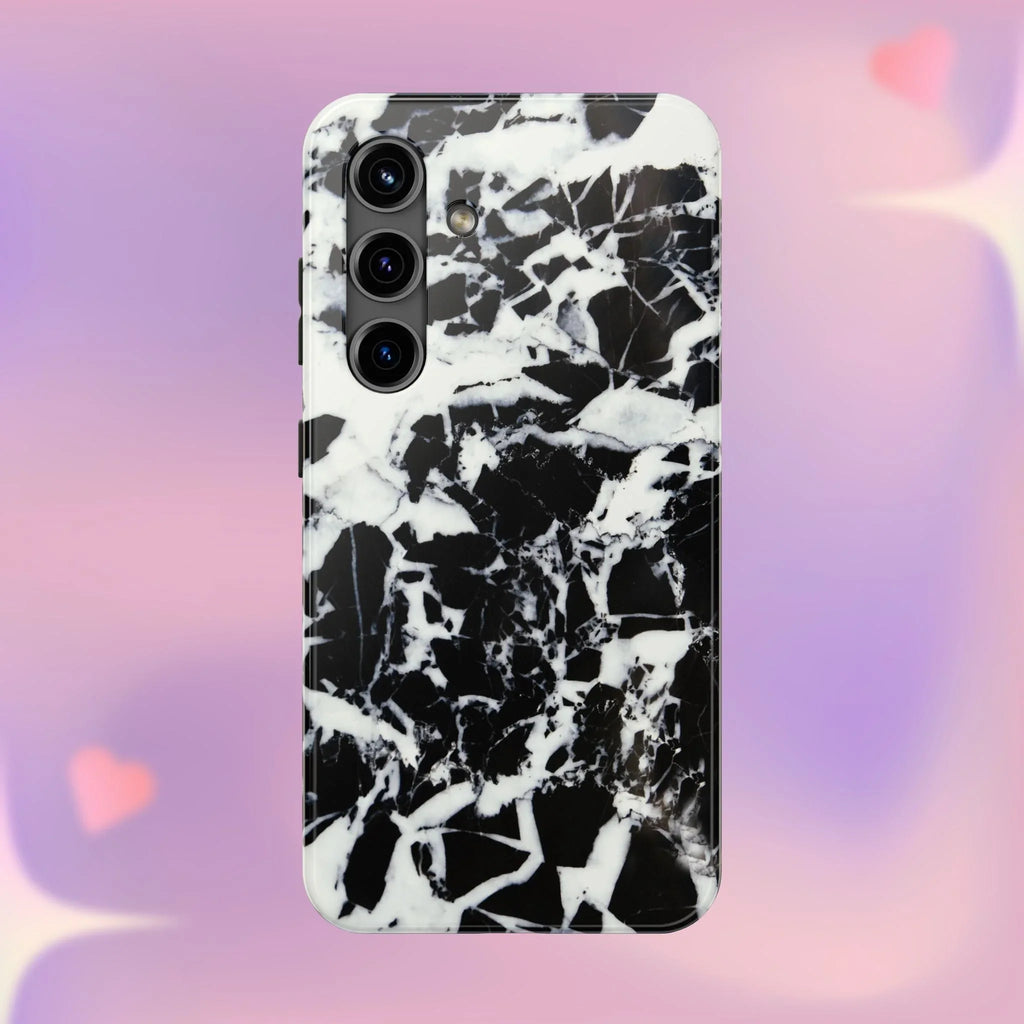 Black & White Shattered Phone Case (Apple & Android) - Pink Sweetheart