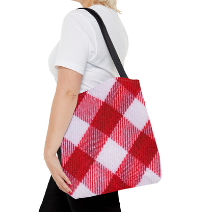 Red & White Checked Tote Bag