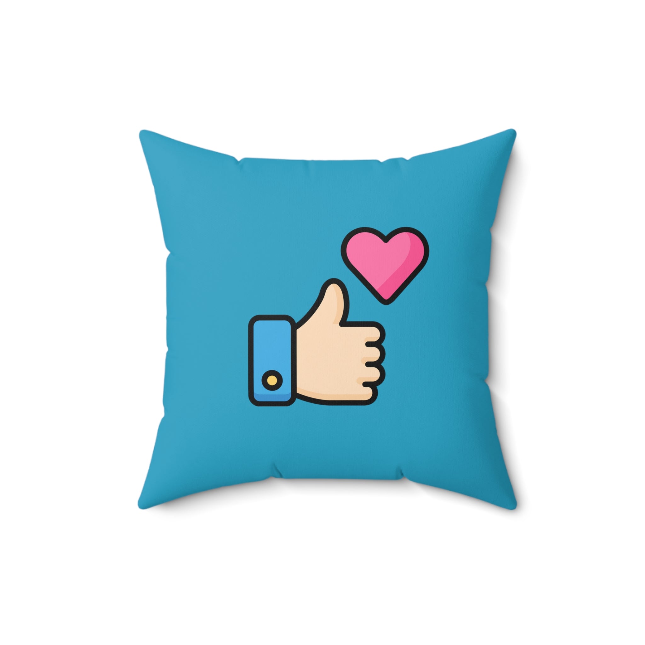Social Media Thumbs Up Square Pillow - Teal