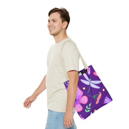 Purple Butterfly Forest Tote Bag