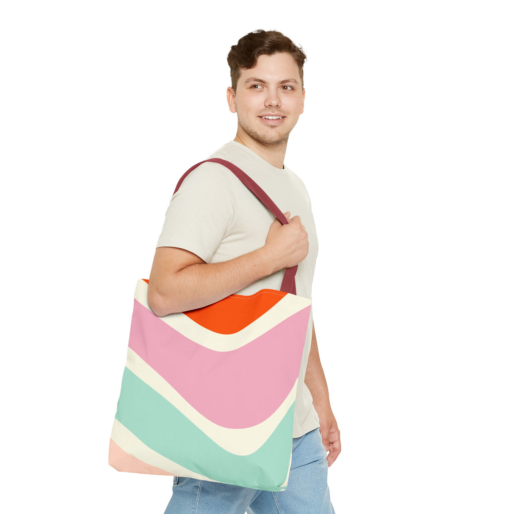 Retro Color Wave Tote Bag
