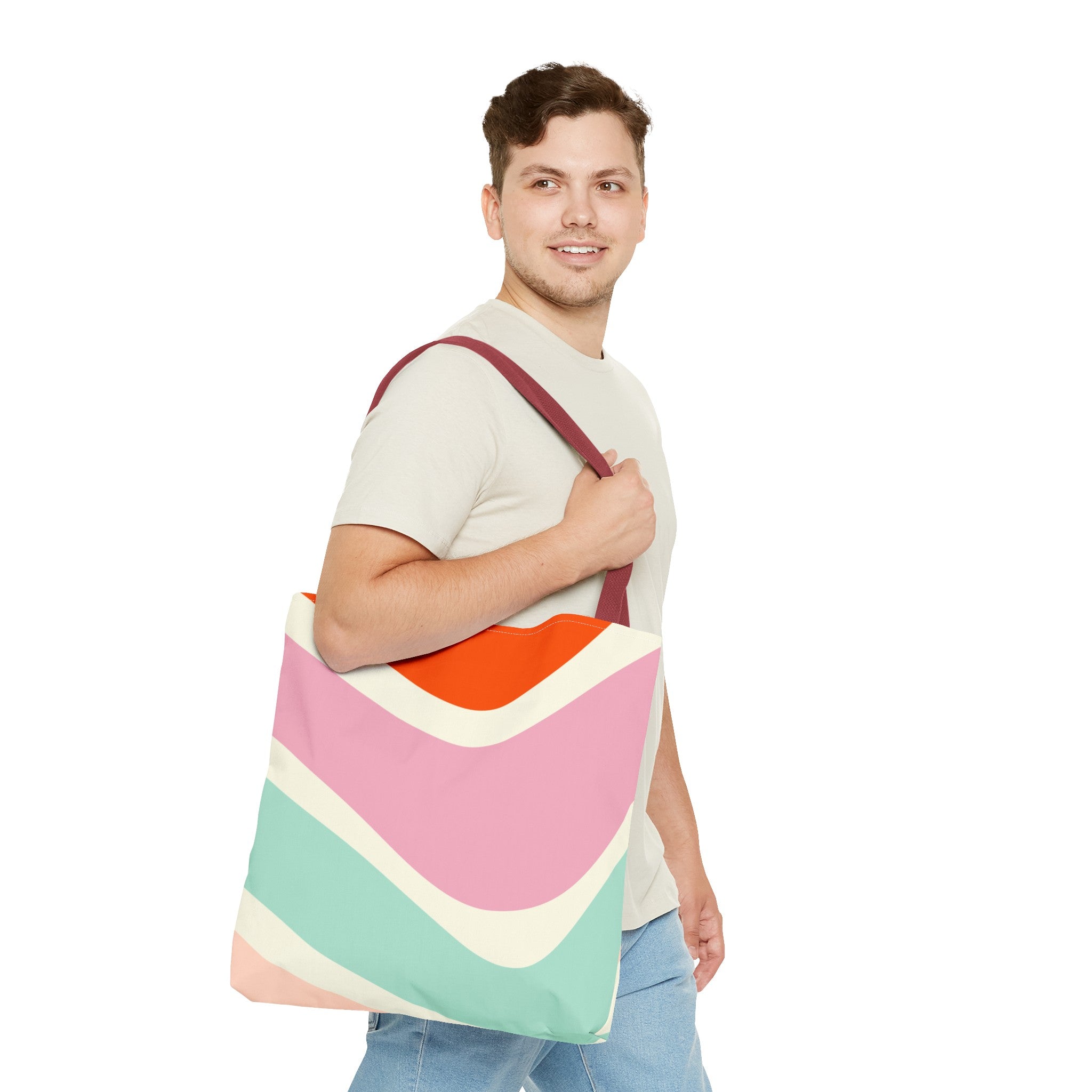 Retro Color Wave Tote Bag