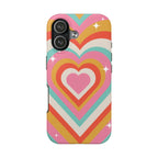 Psychedelic Hearts Phone Case (Apple & Android) - Pink Sweetheart