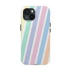 Pretty Pastel Lines Phone Case (Apple & Android) - Pink Sweetheart