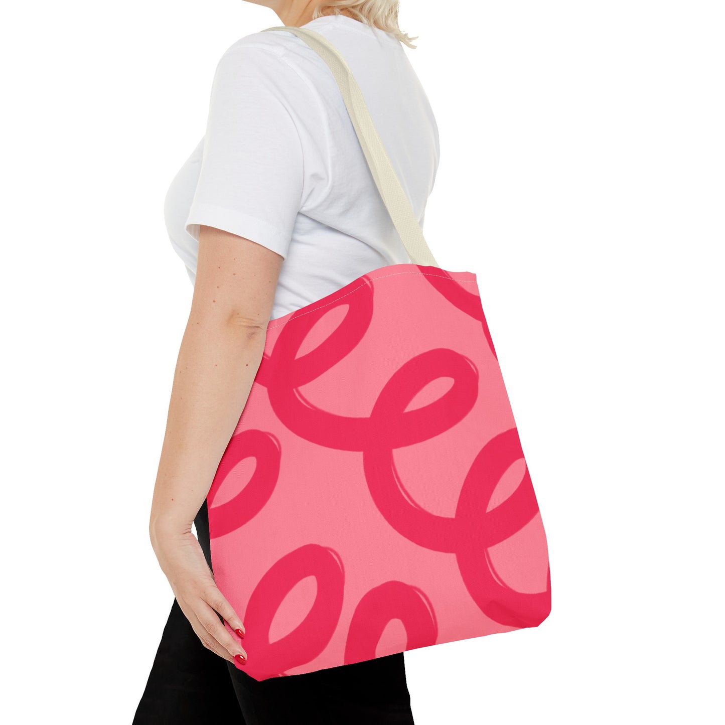 Red Spiral Loops Tote Bag