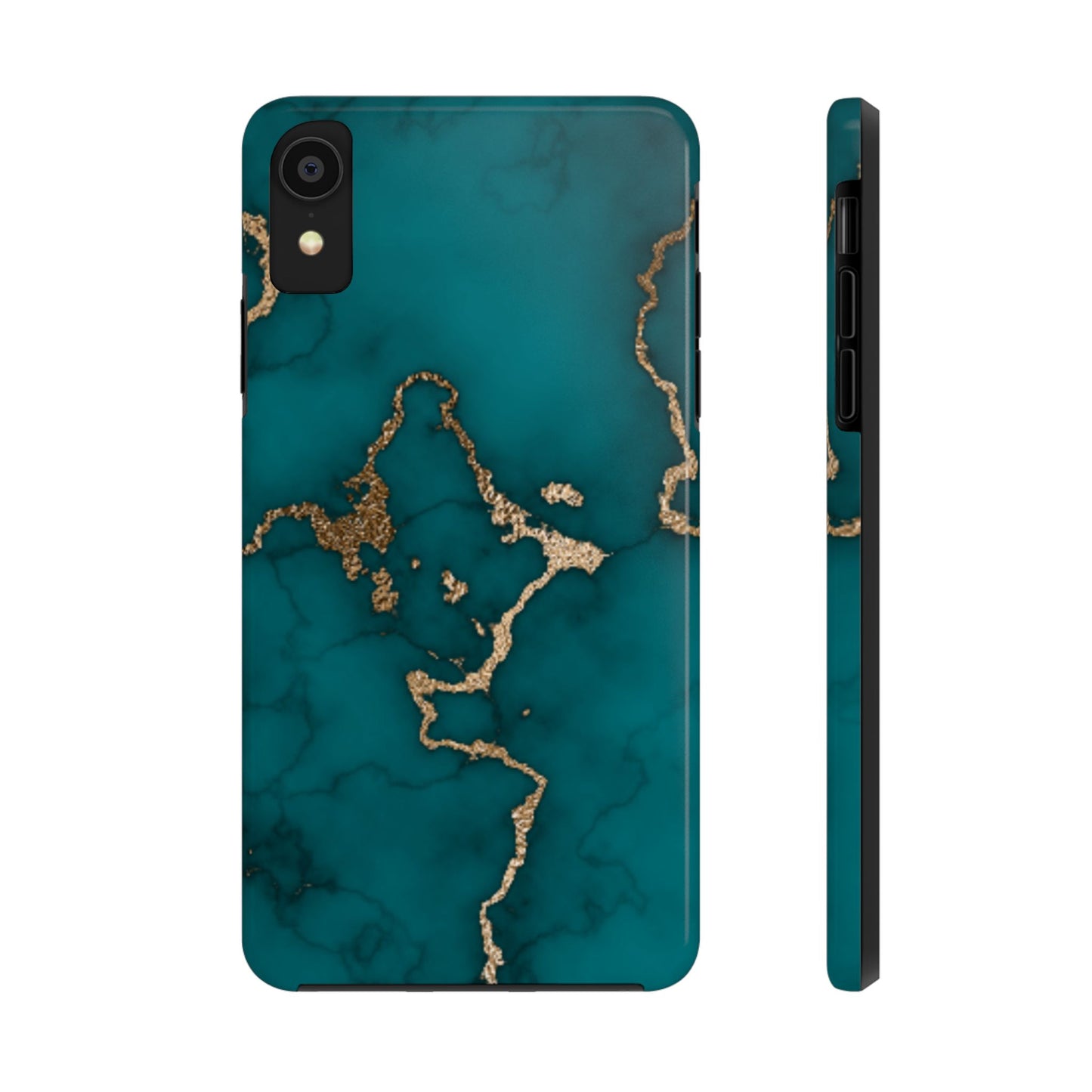 Green & Gold Marble Phone Case