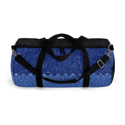 Blue Denim Print Duffel Bag